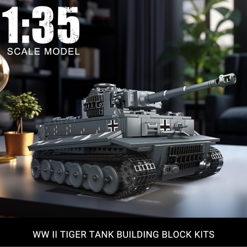 Mould King Tiger Tank Building Blocks Toy, Remote Control Military Vehicle Model Construction Block Kits, Adult Collecti