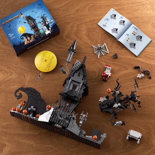 Horror Haunted House Building Blocks Set,Compatible with Lego,Creative Christmas Halloween Birthday Toy Kit Gift for Boy