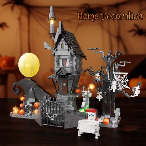 Horror Haunted House Building Blocks Set,Compatible with Lego,Creative Christmas Halloween Birthday Toy Kit Gift for Boy