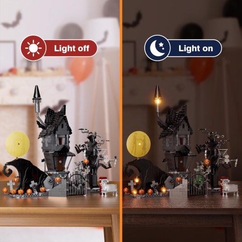 Horror Haunted House Building Blocks Set,Compatible with Lego,Creative Christmas Halloween Birthday Toy Kit Gift for Boy