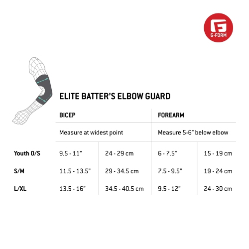 G-Form Elite 2 Batter's Baseball Elbow Guard - Lightweight, Performance Baseball Elbow Pad - Forearm Guards - White, Adu