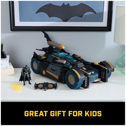 Batman, Ultimate Transforming Batmobile Playset, 2-in-1 Playset with Exclusive Figure and Glider, Lights, Sounds, Kids T