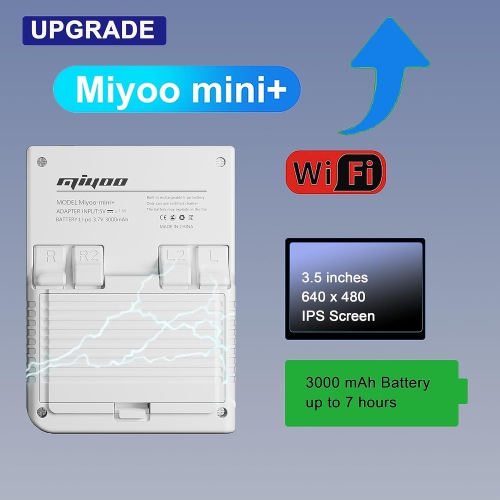 Console de jeu portative Mini Plus de Miyoo avec étui de rangement dédié Consoles de jeux vidéo rétro portatives de 3,5&nbsp;po intégrées