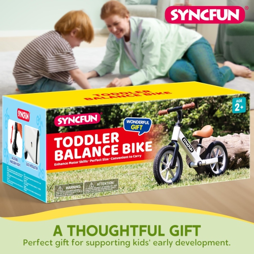 SYNCFUN Toddler Balance Bike, Toddler Bike for 2, 3, 4, 5 Year Old Boys and Girls, No Pedal Kids Bike, Toddler Gifts, Ea