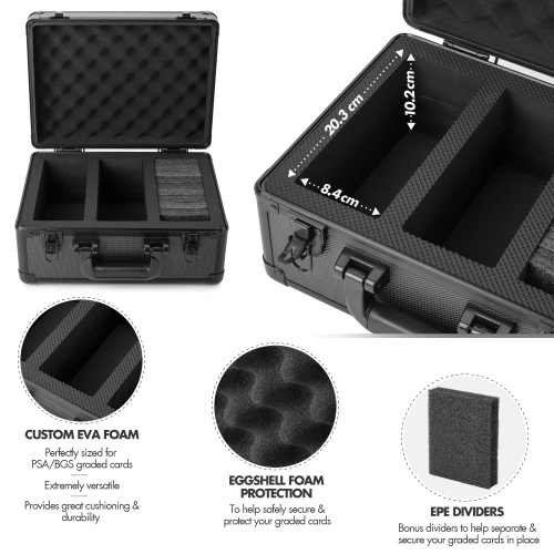 Boîte de rangement pour cartes Graded Sports de FunGuys - Porte-cartes - Boîte de rangement pour cartes à collectionner, étui pour cartes à