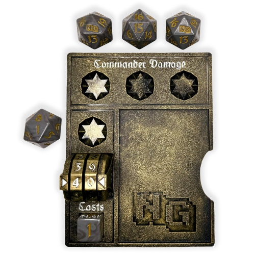 Nerd Gear Commander Essentials Kit, Ultimate Gift for MTG Commander EDH, Command Zone Tray, LifeTrax Counter, Spin Down