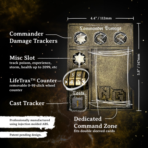 Nerd Gear Commander Essentials Kit, Ultimate Gift for MTG Commander EDH, Command Zone Tray, LifeTrax Counter, Spin Down