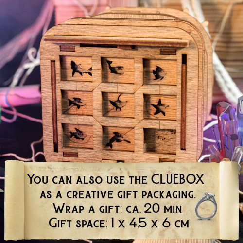 iDventure Cluebox Escape Room in a Box - Davy Jones Locker - Smart Wooden Puzzle Game - Unique Escape Box for Adults - B
