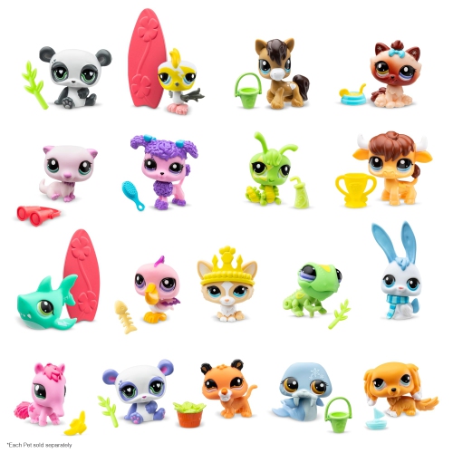 Littlest Pet Shop, 18 Pets Collector Set, Pet Surprise Display - Gen 7, Pets #1 - #18, Authentic LPS Bobble Head Figure,