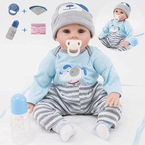 ZIYIUI Realistic Baby Dolls Soft Vinyl Silicone Newborn Reborn Dolls 22 inch 55cm Look Real Reborn Baby Boy Dolls Handma