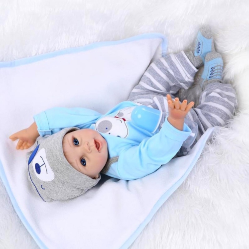 ZIYIUI Realistic Baby Dolls Soft Vinyl Silicone Newborn Reborn Dolls 22 inch 55cm Look Real Reborn Baby Boy Dolls Handma
