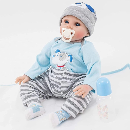 ZIYIUI Realistic Baby Dolls Soft Vinyl Silicone Newborn Reborn Dolls 22 inch 55cm Look Real Reborn Baby Boy Dolls Handma