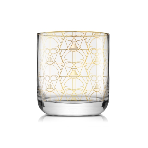 JoyJolt Star Wars Glassware. 'Deco' Lowball Glasses Set of 4, 10oz Star Wars Glasses. Short Glass Tumbler with Darth Vad