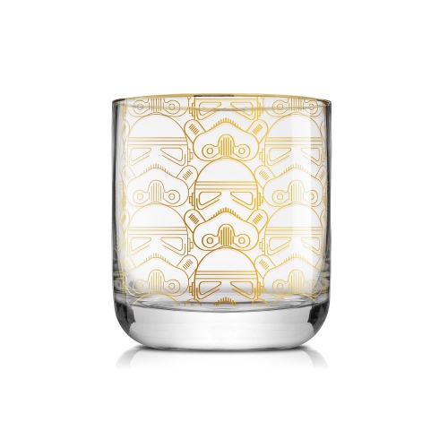JoyJolt Star Wars Glassware. 'Deco' Lowball Glasses Set of 4, 10oz Star Wars Glasses. Short Glass Tumbler with Darth Vad