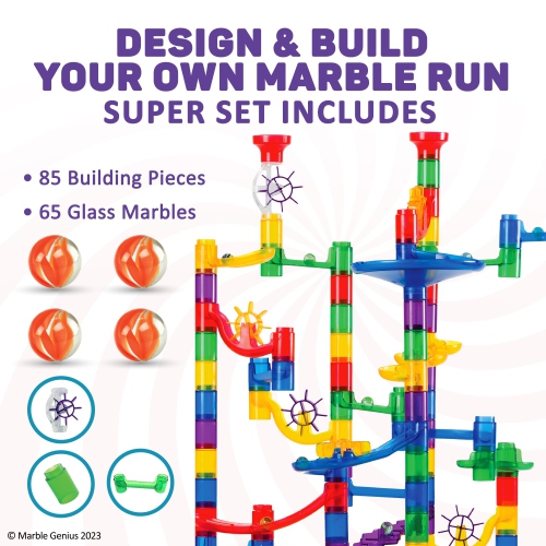 Marble Genius Marble Run Super Set - 150 Complete Pieces, Marble R