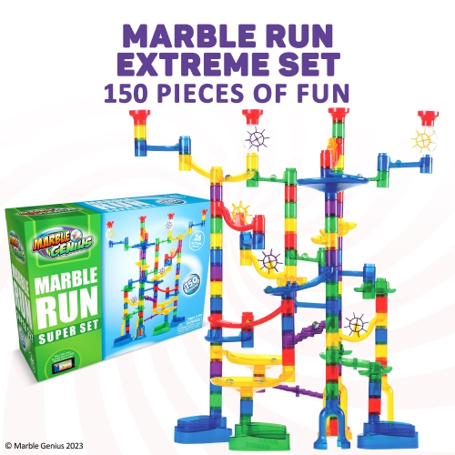 Marble Genius Marble Run Super Set - 150 Complete Pieces, Marble R