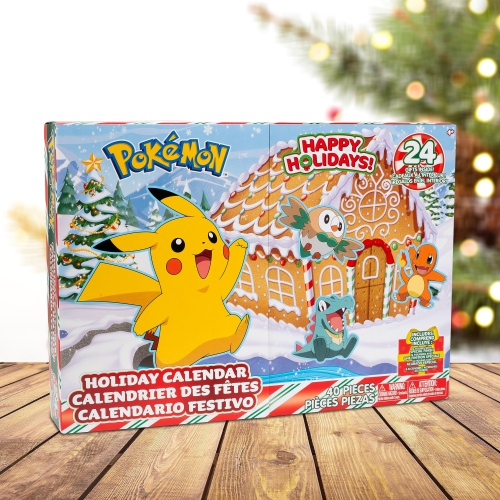 Calendrier de l'Avent des Fêtes Pokémon 2023 pour enfants, coffret-cadeau de 24 pièces - L'ensemble comprend Pikachu, Évoli, Jigglypuff et plus encore