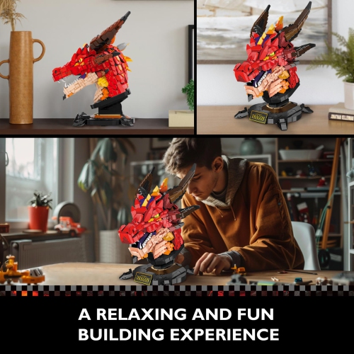 JMBricklayer Dragon Building Sets for Adults 70105, Cool Animals Model Kit Dragon Head Building Blocks Toys, Dragon Toy