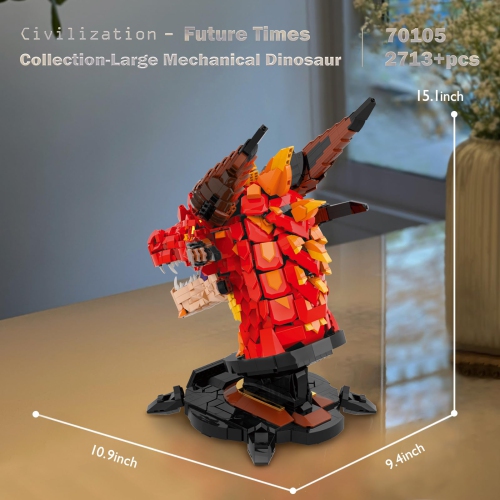 JMBricklayer Dragon Building Sets for Adults 70105, Cool Animals Model Kit Dragon Head Building Blocks Toys, Dragon Toy