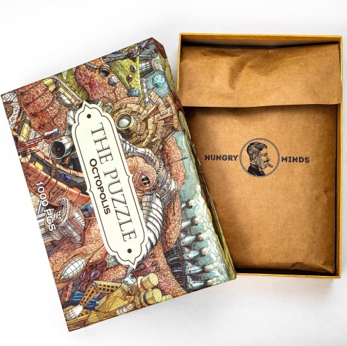 HUNGRY MINDS Octopolis 1000 Piece Jigsaw Puzzle for Adults - Challenging and Difficult Puzzle with Stunning Octopus Them