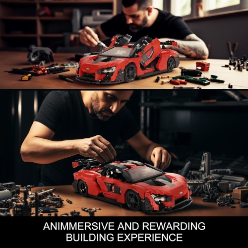 Mould King Super Sports Car Sanna Building Blocks Kit, 1:12 Scale MOC Super Racing Cars Building Sets, Collectible Set f