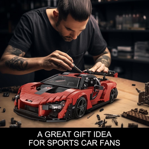 Mould King Super Sports Car Sanna Building Blocks Kit, 1:12 Scale MOC Super Racing Cars Building Sets, Collectible Set f