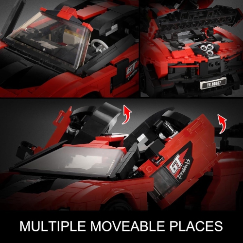 Mould King Super Sports Car Sanna Building Blocks Kit, 1:12 Scale MOC Super Racing Cars Building Sets, Collectible Set f