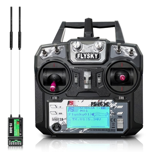 HAWK'S WORK FS-i6X 10 Ch Transmitter, 2.4GHz RC Controller with FS-iA6B Receiver for Drone Multirotor Airplane Helicopte