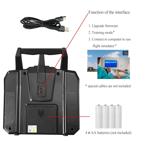 HAWK'S WORK FS-i6X 10 Ch Transmitter, 2.4GHz RC Controller with FS-iA6B Receiver for Drone Multirotor Airplane Helicopte