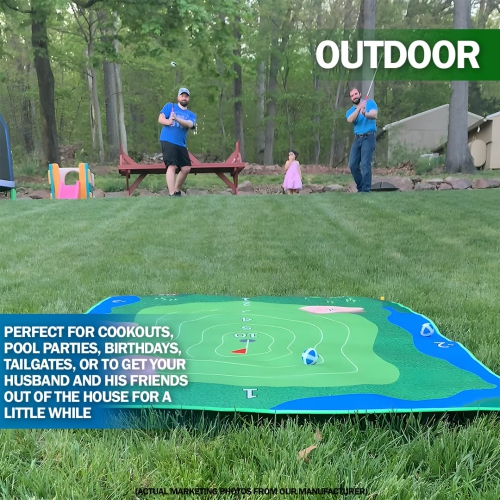 Full Swing Sports - Chip Off Challenge Chip and Stick Game - Battle Royale Golf Game with 6'x4' Premium Golf Chipping Ma