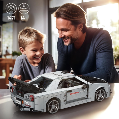 Mould King 10113 Super Car Building Set, The MOC Skyline R34 Racing Car Building Block, Assembly STEM Disp