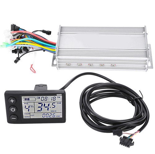 E-Bike Brushless Controller, Waterproof LCD Display Panel Electric Bicycle Scooter Motor Controller Kit, Motor Brushless