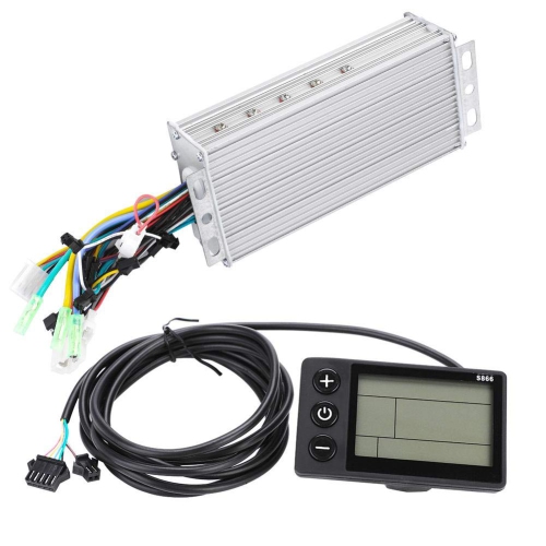 E-Bike Brushless Controller, Waterproof LCD Display Panel Electric Bicycle Scooter Motor Controller Kit, Motor Brushless