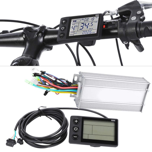E-Bike Brushless Controller, Waterproof LCD Display Panel Electric Bicycle Scooter Motor Controller Kit, Motor Brushless