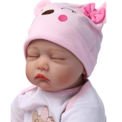 ZIYIUI Realistic Reborn Baby Doll 22 inch 55cm Soft Silicone Vinyl Doll Real Life Lifelike Eyes Closed Reborn Toddler Gi