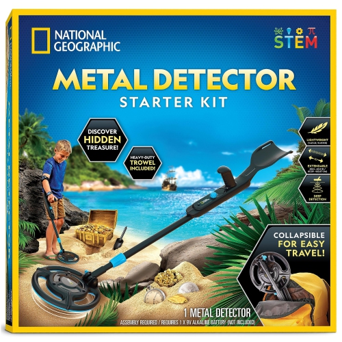 BLUE MARBLE  National Geographic Starter Metal Detector Kit for Kids - Kids Metal Detector With 18.8 Cm Waterproof Metal Detector Coi