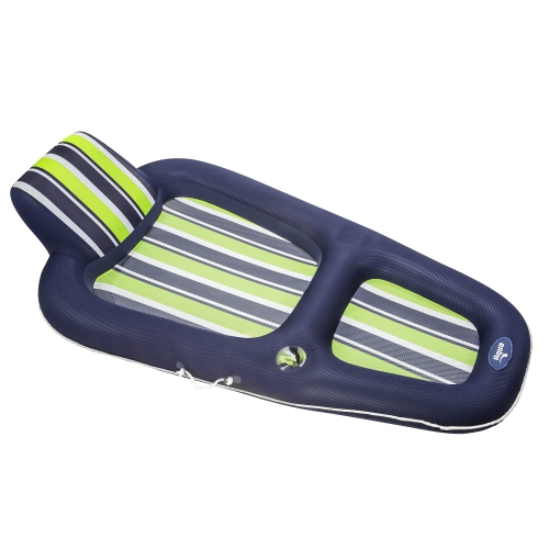 Aqua Luxury Pool Float Lounge, Extra Large, Heavy Duty, Inflatable Pool Floats for Adults with Headrest, Backrest, Footr