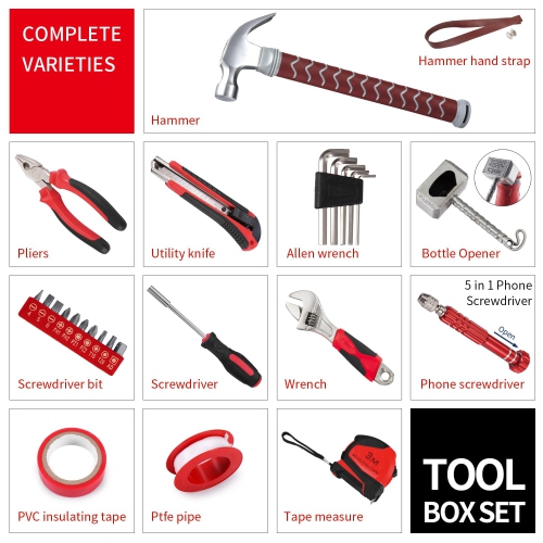 TOKKOT Thor Hammer Tool Box, Multifunctional Home Repair Tool Set Excellent Hand Tool Novelty Gift for Men as Halloween