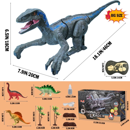 Remote Control Dinosaur Toys for Boys Kids Girls 3 4 5 6 7 8 Electronic RC Robot Toy Walking Roaring Velociraptor Realis