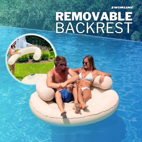 SWIMLINE Original Cloud Chaise 360 Pool Lake Float Lounger Circular Raft for Adults & Kids W Backrest | Comfortable Fabr