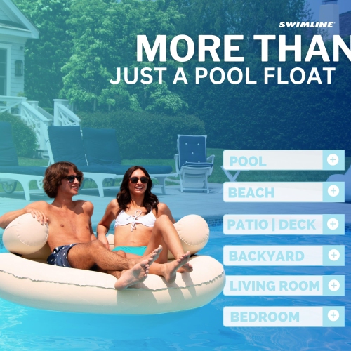 SWIMLINE Original Cloud Chaise 360 Pool Lake Float Lounger Circular Raft for Adults & Kids W Backrest | Comfortable Fabr