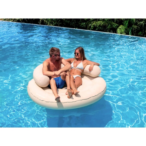 SWIMLINE Original Cloud Chaise 360 Pool Lake Float Lounger Circular Raft for Adults & Kids W Backrest | Comfortable Fabr