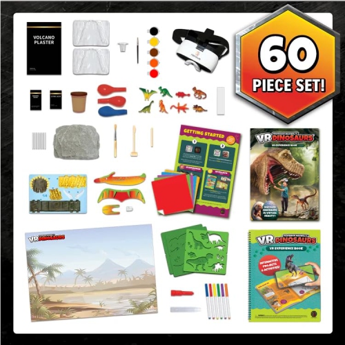 Professor Maxwell's VR Dinosaurs - Virtual Reality Kids Science Kit, Book and Interactive STEM Learning Activity Set (Ne