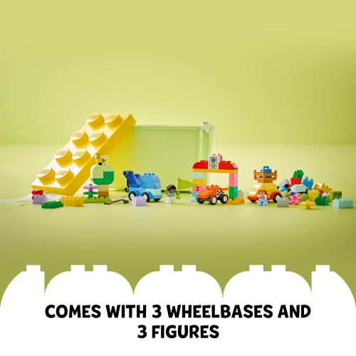 LEGO DUPLO Classic Cars and Trucks Brick Box Playset, Educational STEM Toy, Preschool Toy Building Set for Toddlers Aged