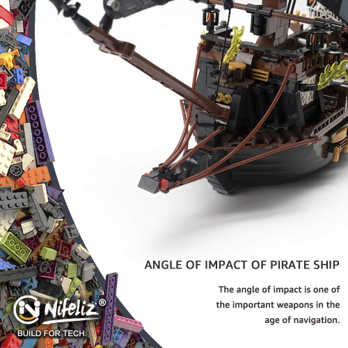 Nifeliz Black Hawk Pirates Ship Model Building Blocks Kits - Construction Set to Build, Model Set and Assembly Toy for T