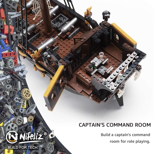Nifeliz Black Hawk Pirates Ship Model Building Blocks Kits - Construction Set to Build, Model Set and Assembly Toy for T