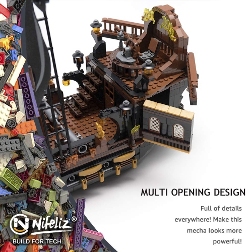 Nifeliz Black Hawk Pirates Ship Model Building Blocks Kits - Construction Set to Build, Model Set and Assembly Toy for T