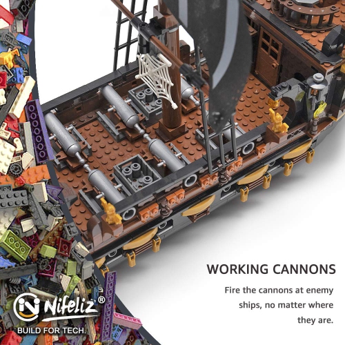 Nifeliz Black Hawk Pirates Ship Model Building Blocks Kits - Construction Set to Build, Model Set and Assembly Toy for T