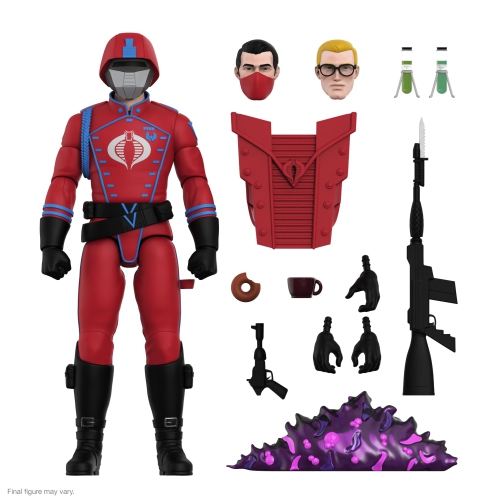 SUPER7  Ultimates G.i. Joe Cobra Guard - 7" G.i. Joe Action Figure With Accessories Classic Cartoon Collectibles In Crimson