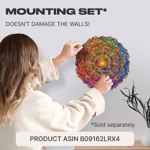 UNIDRAGON Original Wooden Jigsaw Puzzles - Mandala Inexhaustible Abundance, 350 pcs, King Size 13"x13", Beautiful Gift P